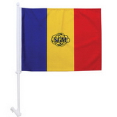 High-Quality 2-ply Car Window Flag With Clip Attachment