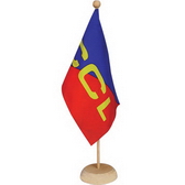 15 x 22.5 cm flag wooden pole and base, 37 cm height