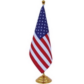 18 x 24 cm flag, 75D polyester, high quality titanium gold plating metal pole & base 42.5 cm