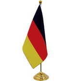 18 x 24 cm flag, 75D polyester, high quality titanium gold plating metal pole & base 42.5 cm