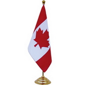 18 x 24 cm flag, 75D polyester, high quality titanium gold plating metal pole & base 42.5 cm