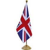 18 x 24 cm flag, 75D polyester, high quality titanium gold plating metal pole & base 42.5 cm