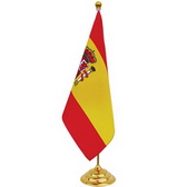 18 x 24 cm flag, 75D polyester, high quality titanium gold plating metal pole & base 42.5 cm