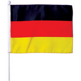 Hand flag, stitching borders, 45cm plastic pole & ball