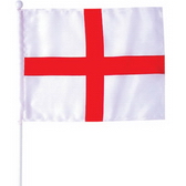 Hand flag, stitching borders, 45cm plastic pole & ball