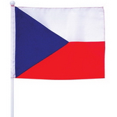 Hand flag, stitching borders, 45cm plastic pole & ball