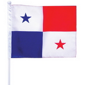 Hand flag, stitching borders, 45cm plastic pole & ball