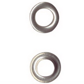 Brass grommet, 1.5 cm diameter, white colour