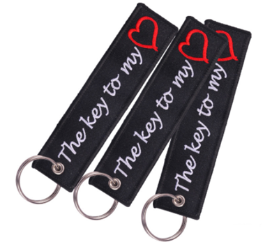 China Supplier Embroidered Woven Fabric Key Tag for Sale