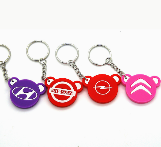 Rubber Car Brand Keychain Soft PVC Car Logo Key Tag