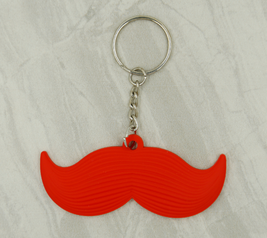 Cute Beard Soft PVC Key Tag Rubber Keyring for Wholesale