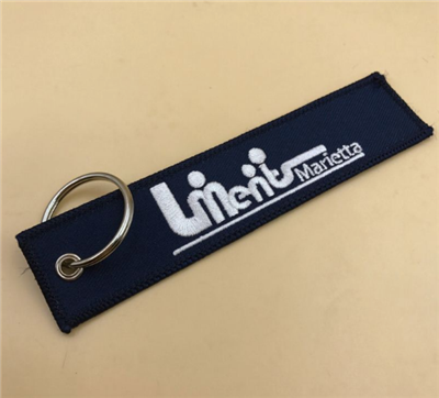 High Quality Factory Custom Fabric Embroidered Key Tags Double Sided Embroidery